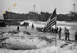 Gli americani piantano la loro bandiera sulla spiaggia gelese